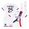 Paris Saint-Germain Nuno Mendes #25 Gostujuci Dres za djecu 2025-26 Kratak Rukav (+ Kratke hlače) Paris Saint-Germain Nuno Mendes #25 Gostujuci Dres za djecu 2025-26 Kratak Rukav (+ Kratke hlače)